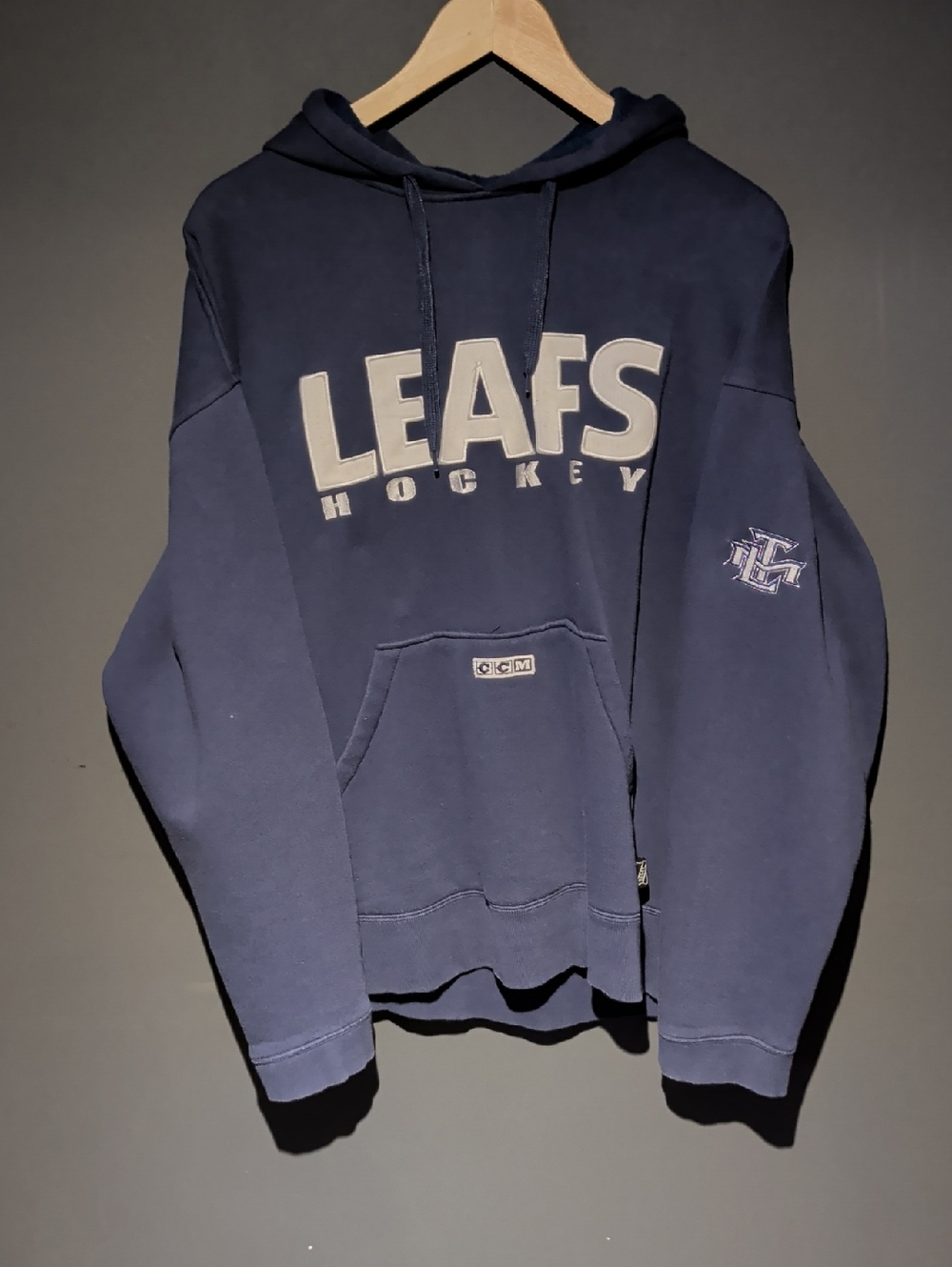 CCM Navy LEAFS Hockey Pullover Hoodie